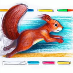 A red squirrel sprints across a screen