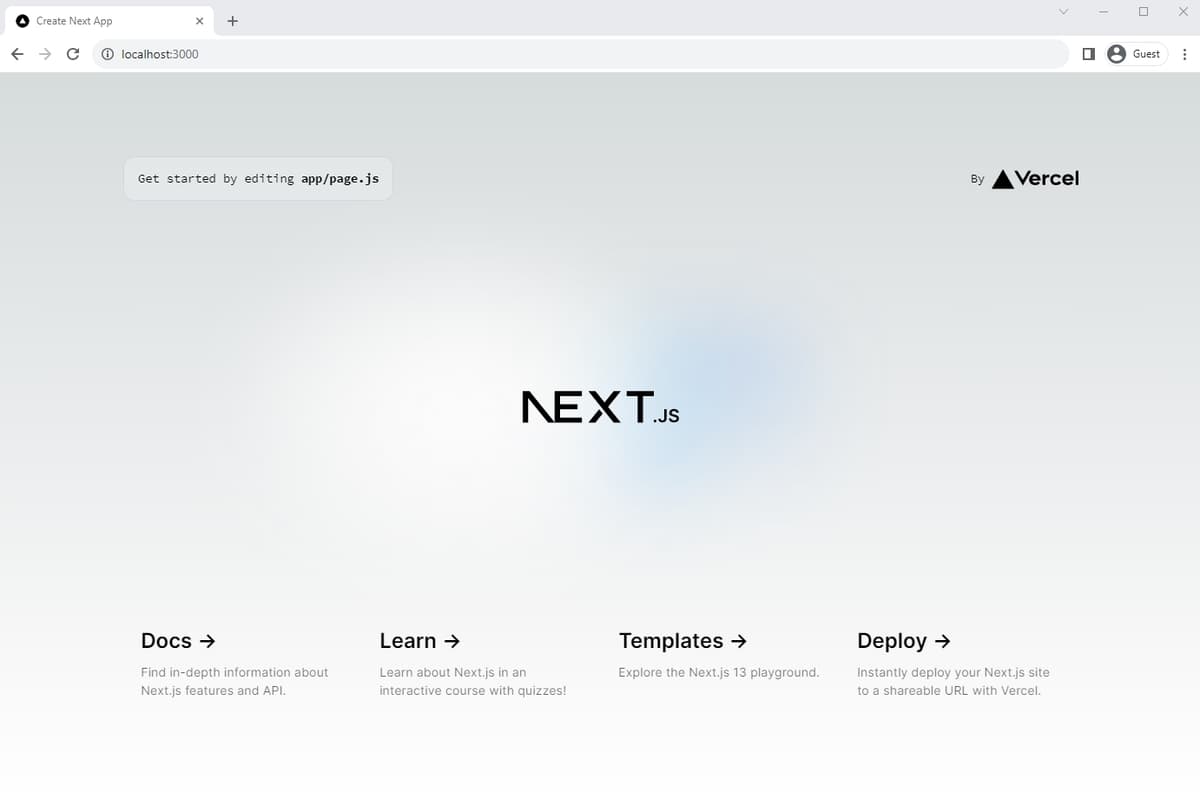 The website running on Chrome on the url localhost:3000.